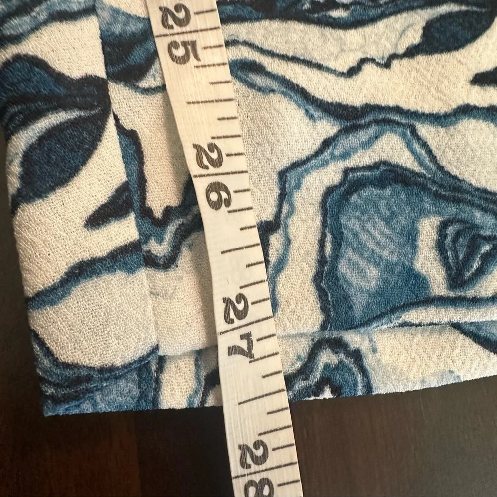 Essentiel Antwerp Kebarbra Relax Fit Blue & White Design Ankle Pants sz 36 EU
